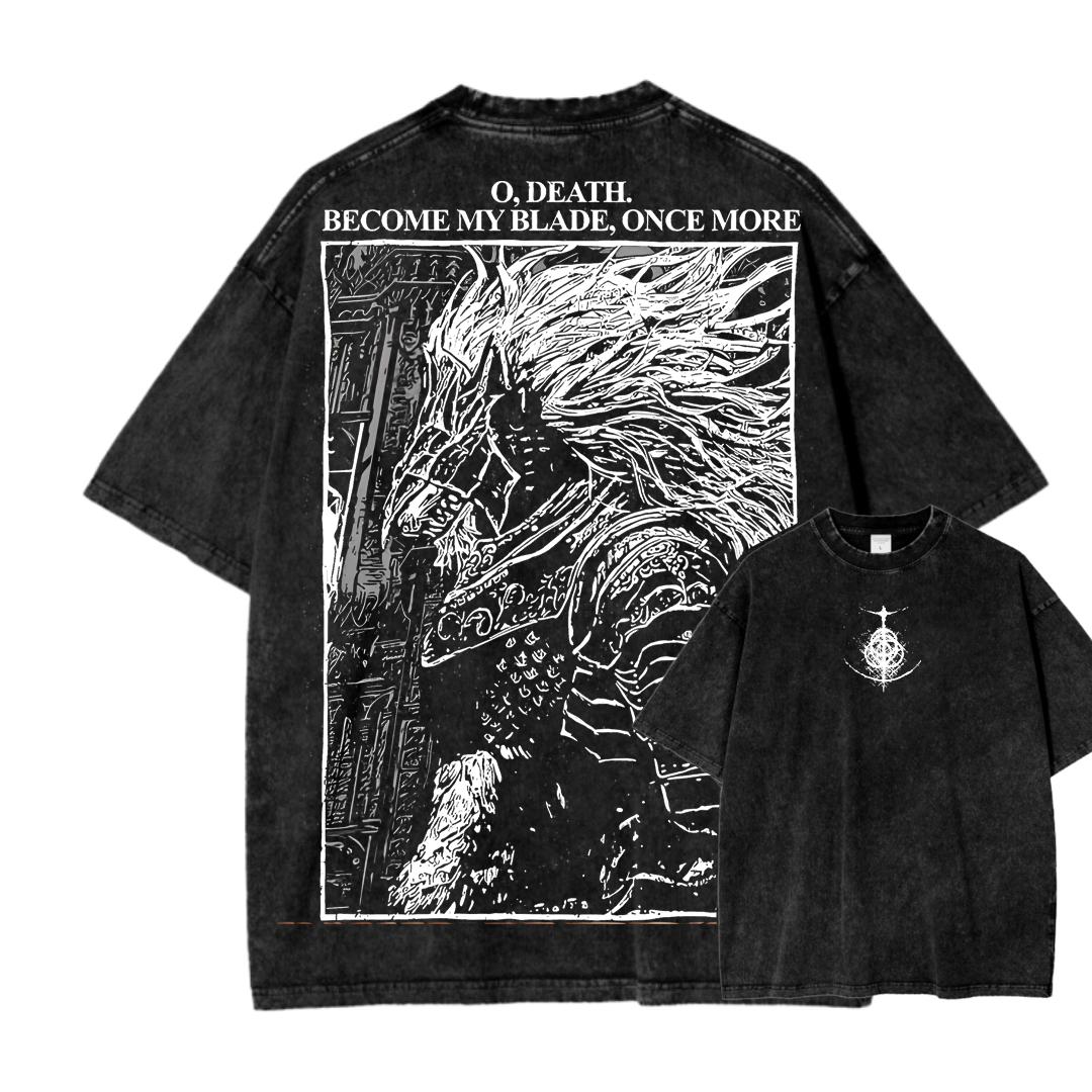 Trendsetter Loose Clothes Elden Ring Anime Liefhebber Gewassen T-shirt Kleding voor het hele jaar hoge kwaliteit persoonlijkheid Kleding Grote Maten Unisex Nieuw Model Koppel T-shirt XL