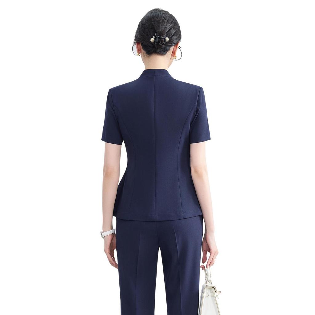 2026 Women's Summer Professional Suit: Short Sleeve Formal Fashion for Hotel Reception and Jewelry Store Workwear