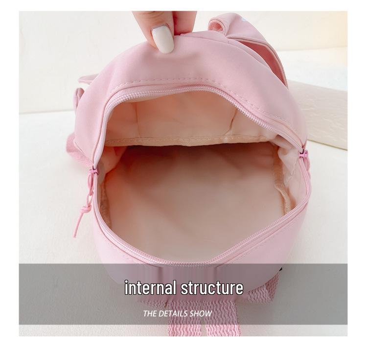 Girls' Cute Rabbit Backpack - Korean Style, Double Shoulder School Bag