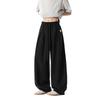 izzueit Men's Lightweight Curved Blade Wide-Leg Casual Pants