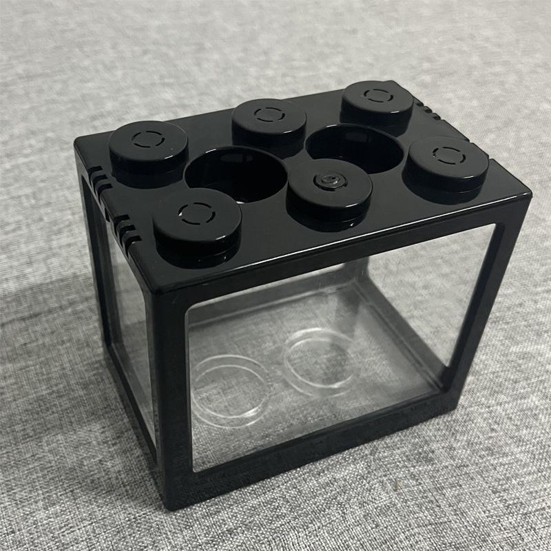 Kreatywne wielokolorowe składane klocki budowlane ekologiczne mini akwarium akwarium mały gad owad pudełko dla zwierząt krajobraz wodorosty