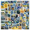 100Pcs Van Gogh Sunflower Oil Painting Waterproof Stickers For Bicycle Hand Account Pencil Case Decals Lanlanstickersworld