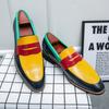 Color match fashion 47 48 large size loafers British small leather shoes trend pointy hair stylist slip-on bean shoes