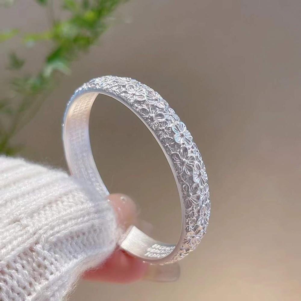 Traditional Enamel Bracelet Flower Cuff Bangle Handicraft Women's Hand Bracelet Jewelry