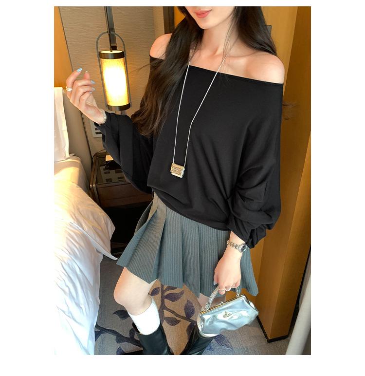 Petite Asymmetrical Off-Shoulder Batwing Sleeve Cropped Top for Women - Spring 2026 Arrival