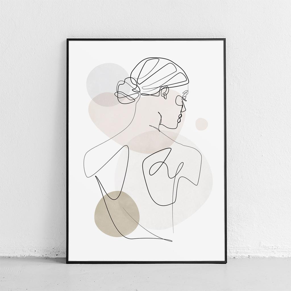 Poster Portrait Pastel Colors In a Black Frame