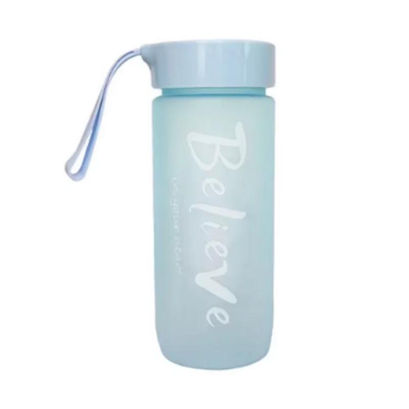 600ML Water Bottle Portable Sport Frosted Plastic Water Cup Leak-proof Juice Drinkware Couples Student Mug Transparent Kettle