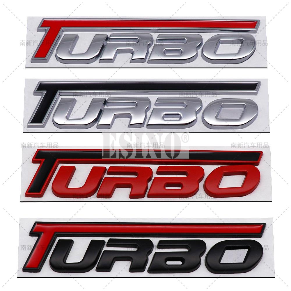 Htyng6 New 3D Turbo Metal Zinc Alloy Fender Adhesive Emblem Rear Trunk Badge Car Body Sticker Decal