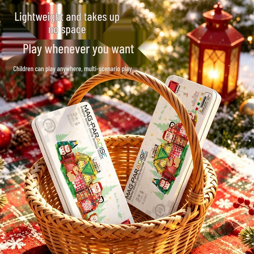 Portable Magnetic Tile Set: Travel-Friendly Educational Toy for Building and Creativity - Christmas Gift