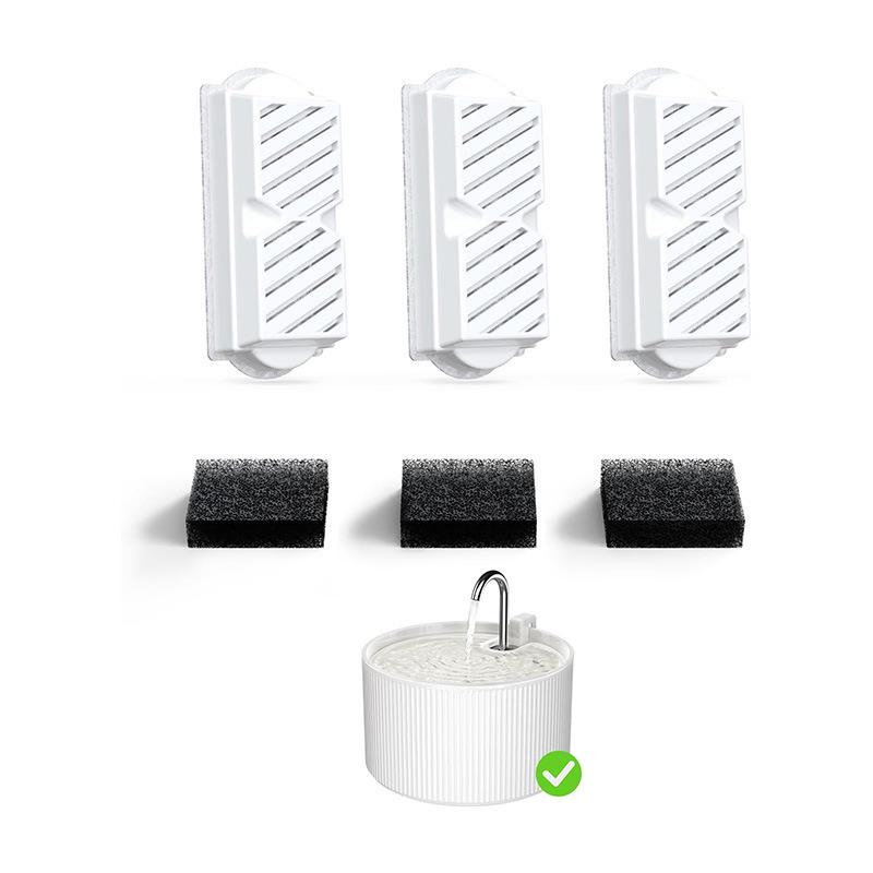 Ceramic Cat Water Fountain, 2.2L Automatic Dispenser with Filter & Silent Sensor Feeder