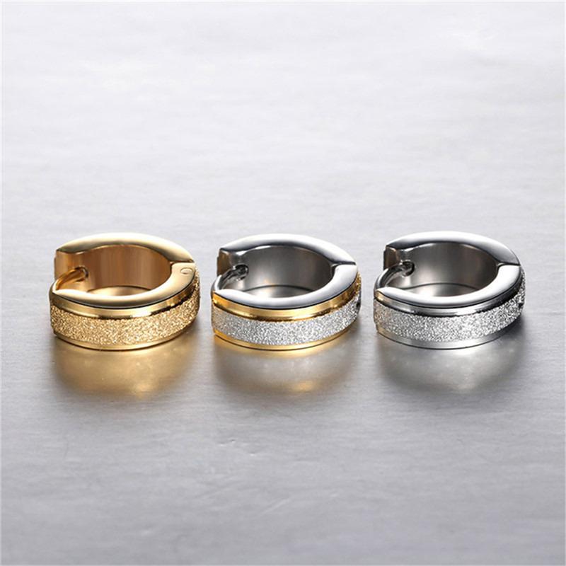 1 Pair Simple Circle Hoop Earrings Jewelry Dull Exquisite Unisex Fashion Women Punk Style Hoop Earrings for Lady