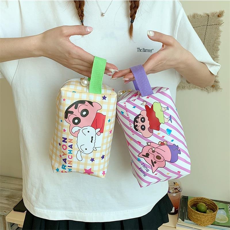Cute Crayon Shin-Chan Handbag Makeup Bag Travel Portable Cosmetic Bag Toiletries Organizer Waterproof Large Capacity Storage Bag