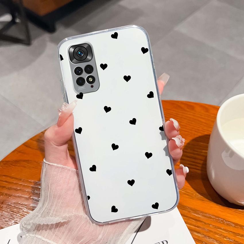 Para Redmi Note 11 11S 11T 12 12S Pro Plus Turbo Capa de Telefone Padrão de Laço Rosa Bonito Silicone Transparente de Alta Qualidade Capa Antiderrapante Para Carcaça Redmi