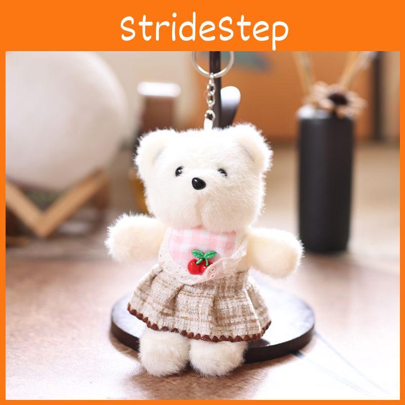 Cartoon Cute Bear With Cherry Scarf And Skirt Plush Toy Pendant Keychain