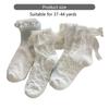Lace Trim Bowknot Detail Ankle Socks 6 Pairs Thin Summer Middle Calf Socks for Japanese Styles Students Daily Wear