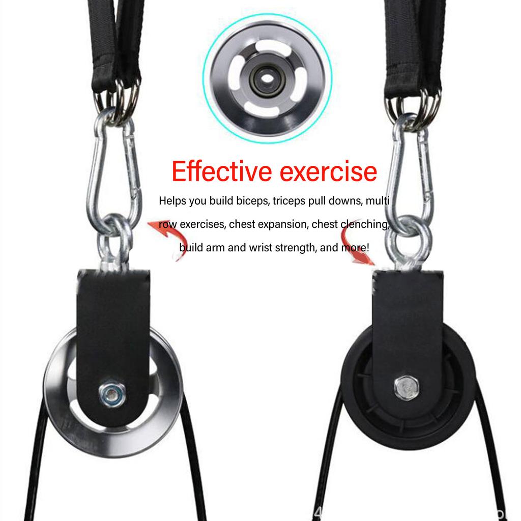 Fitness Lat and Lift Pulley System Aluminum DIY Home Gym Cable Pulley System Attachments for Triceps Pull Down Biceps Curl Arm Workouts
