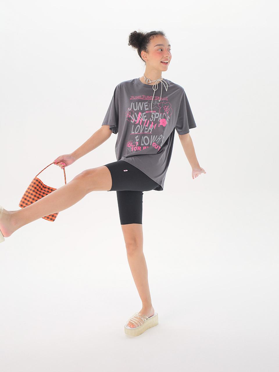 Jun Jun Space Lover Boxy T-Shirts_Dark Grey F