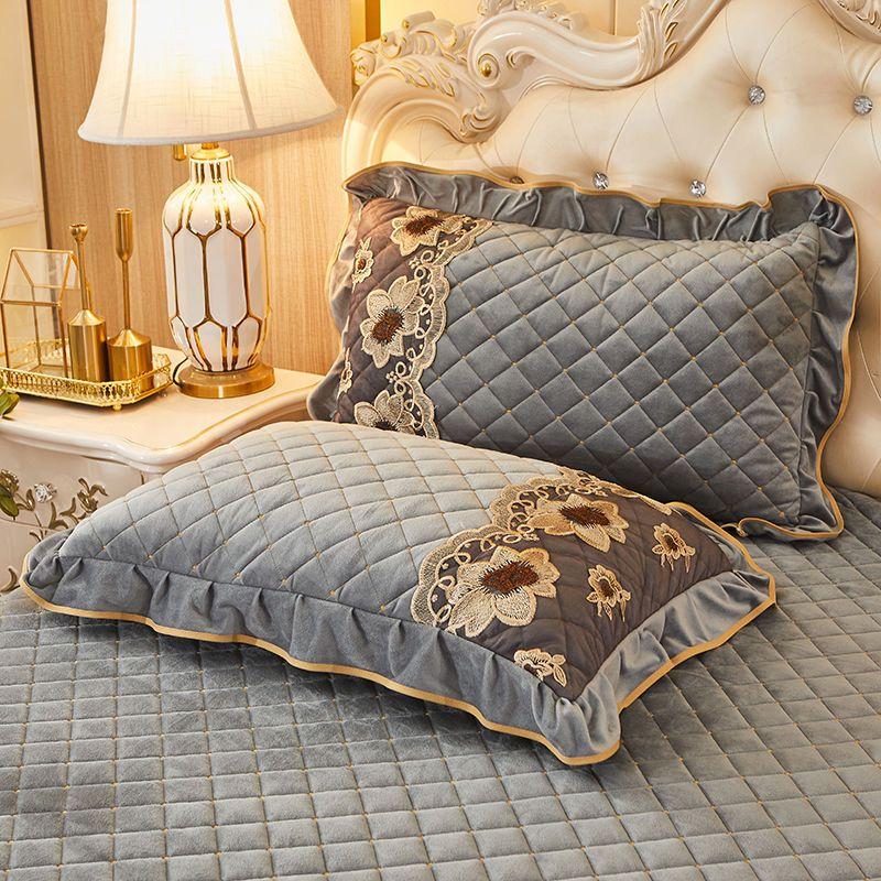 Thickened Cotton Crystal Fleece Pillowcase A Pair of Coral Fleece Flannel Pillowcase 48*74cm