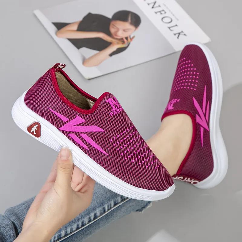 women fashion sweet plus size light weight blue comfort spring slip on loafers lady casual summer office work hotel shoes ga356