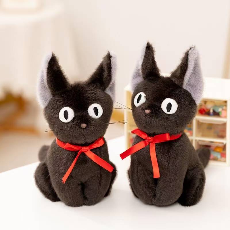 Najnowsza Czarownica Mały Czarny Kot Kawaii Pluszowa Zabawka Ręcznie Robiona Lalka Kreskówka Anime Urocza Lalka na Urodziny Dziecka Boże Narodzenie