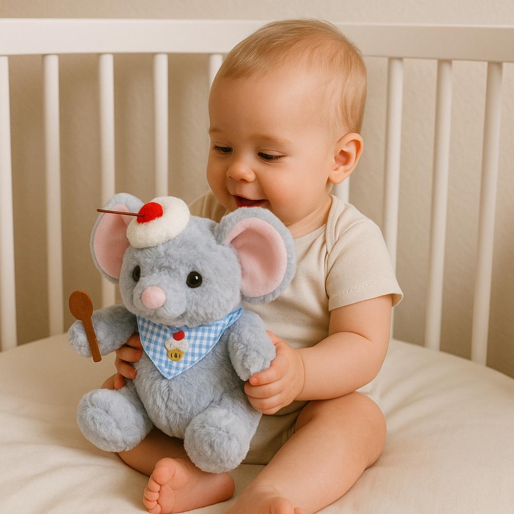 Fluffy Mouse Plush Toy Soft Mouse Chef Stuffed Dolls Chef Shaped Mouse Plush Doll Home Decor