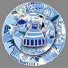 50 Blue Winter Graffiti Stickers Christmas Snowflakes Decoration Laptop Mobile Stickers