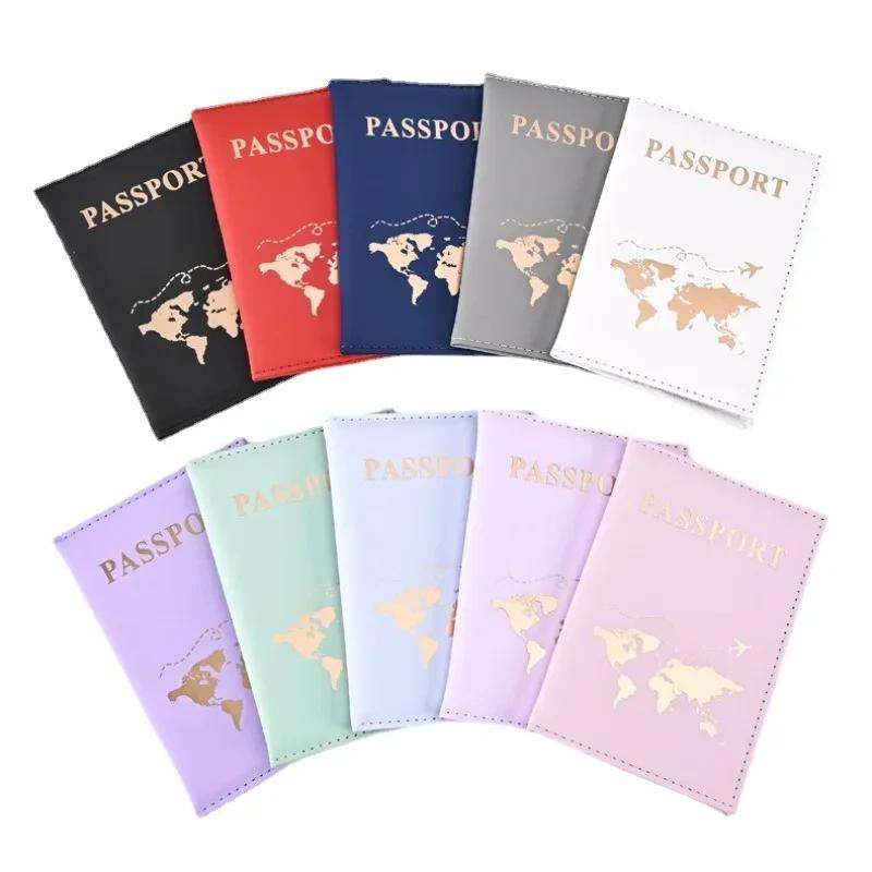 Passport Holder with Letter Print for Women Men Passport Protective Cover Travel Wallet Ticket Holder ID Card Clip Bags