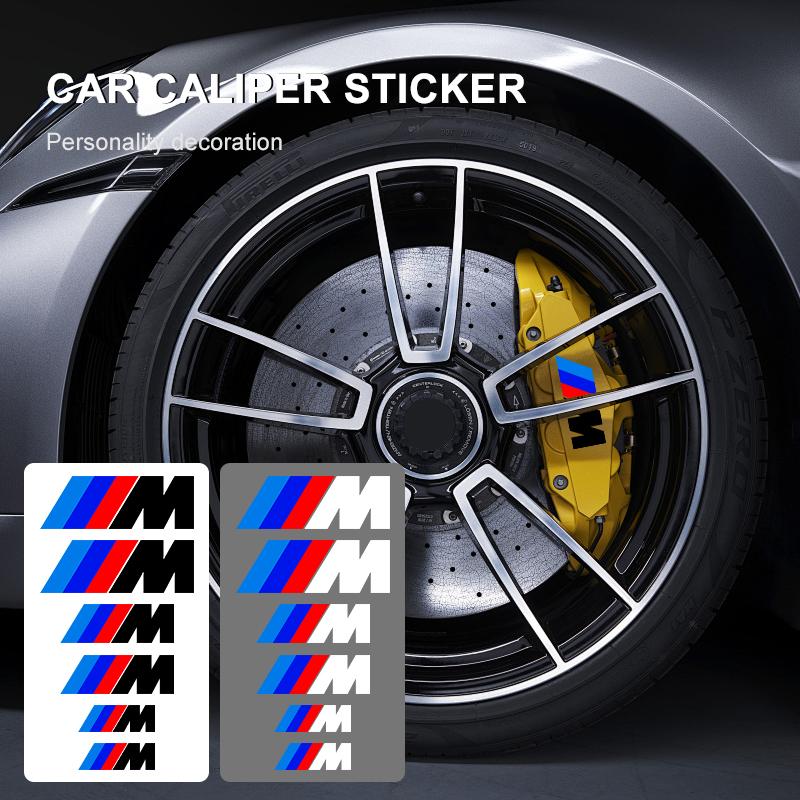 6KS Samolepka na brzdový třmen auta Žáruvzdorná 3D samolepka Nálepka Pro BMW M4 M8 Řady 5 E39 E60 E61 F10 F11 F07 G30 G31 G15 Z4 E89