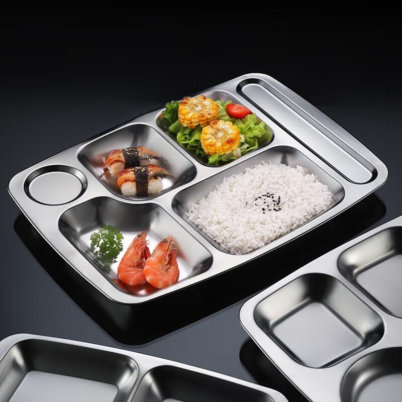 304 Stainless Steel 5-Compartment Meal Tray