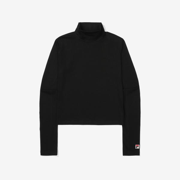 Fila Cotton Blend Stretch Mock Neck Long Sleeve Tee Fs2rlf3s01f blacks/90
