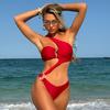 2026 Sexy Hollow Solid Color Special-shaped Accessories New One-piece Swimsuit Swimsuit Bikini