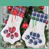 Charming Holiday Pet Stocking With Paws Design For Dogs And Cats Perfect For Christmas
