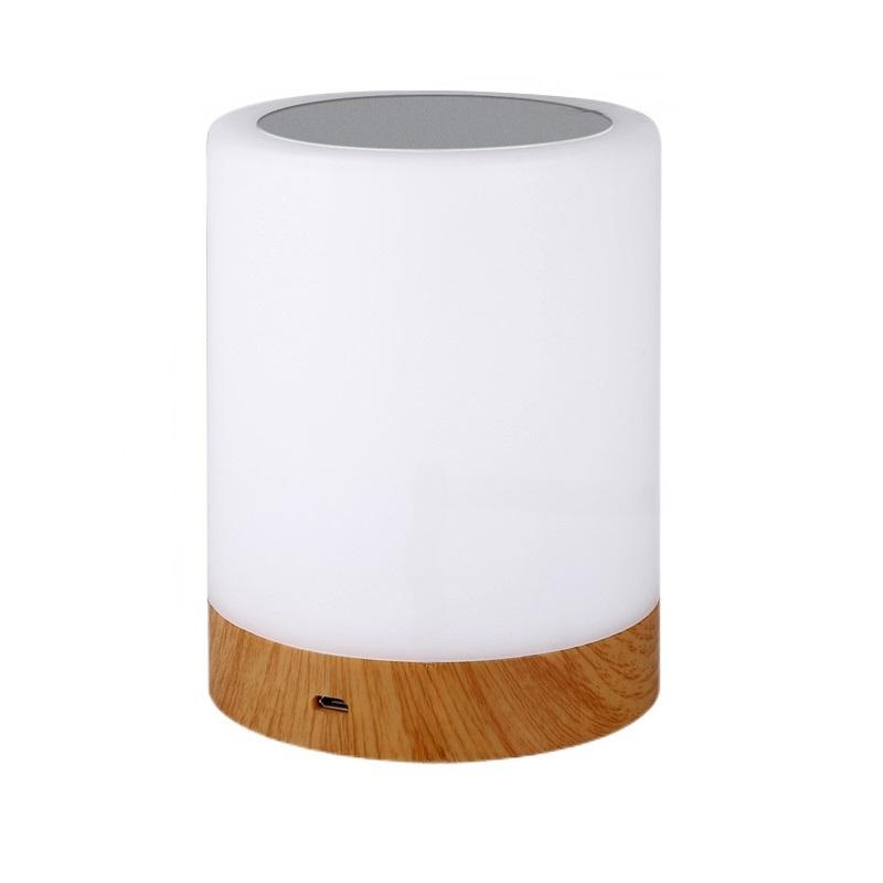 

Сенсорный светодиодный настольный светильник с регулируемой яркостью + прикроватный светильник RGB, 1500 мАч, USB-зарядка, окружающий ночник White+Wood Grain