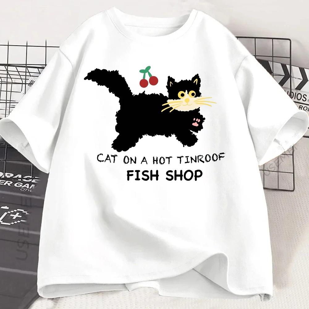 Funny Korean Bear Meme White Tees Don't Want To Work and Prints for Relatable Casual Wear Women Clothing