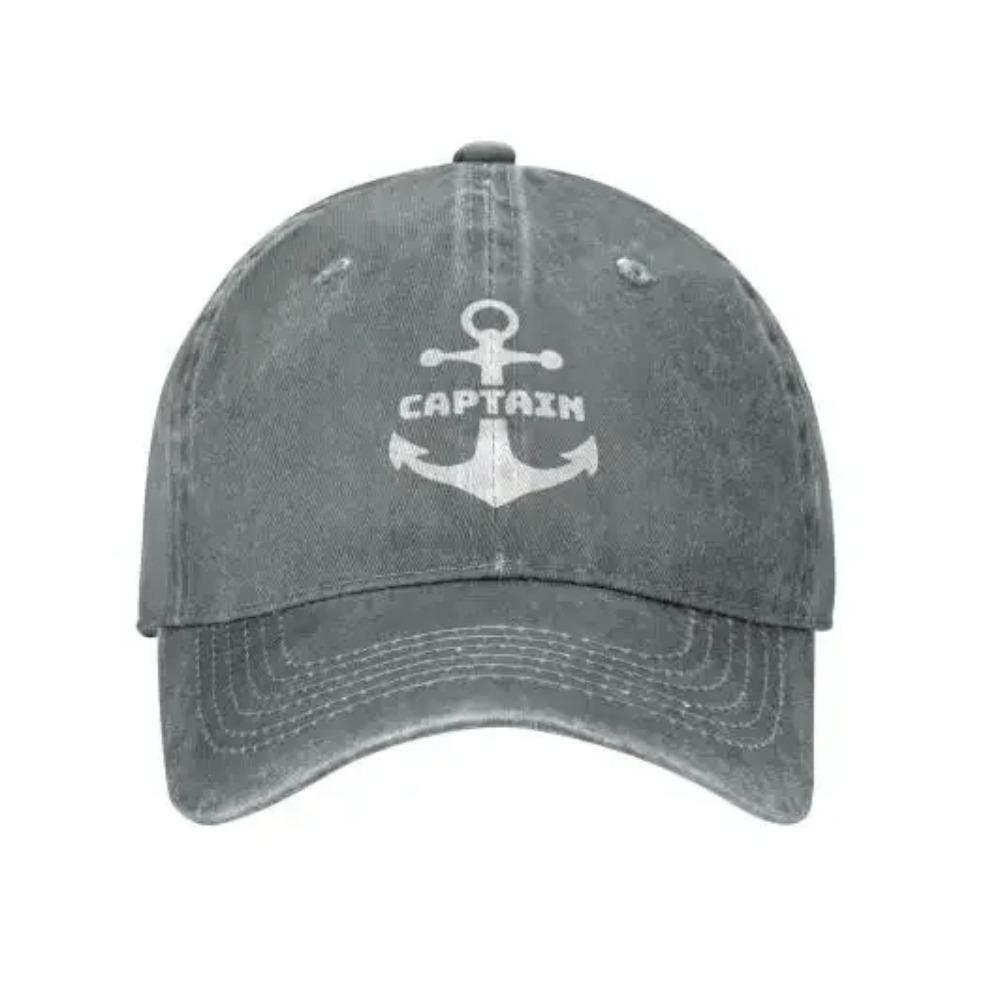 Captain Anchor Baseball Cap for Men Adjustable Adult Sandwich Dad Hat Unisex Caps for Women Kpop Denim Polyester Unisex