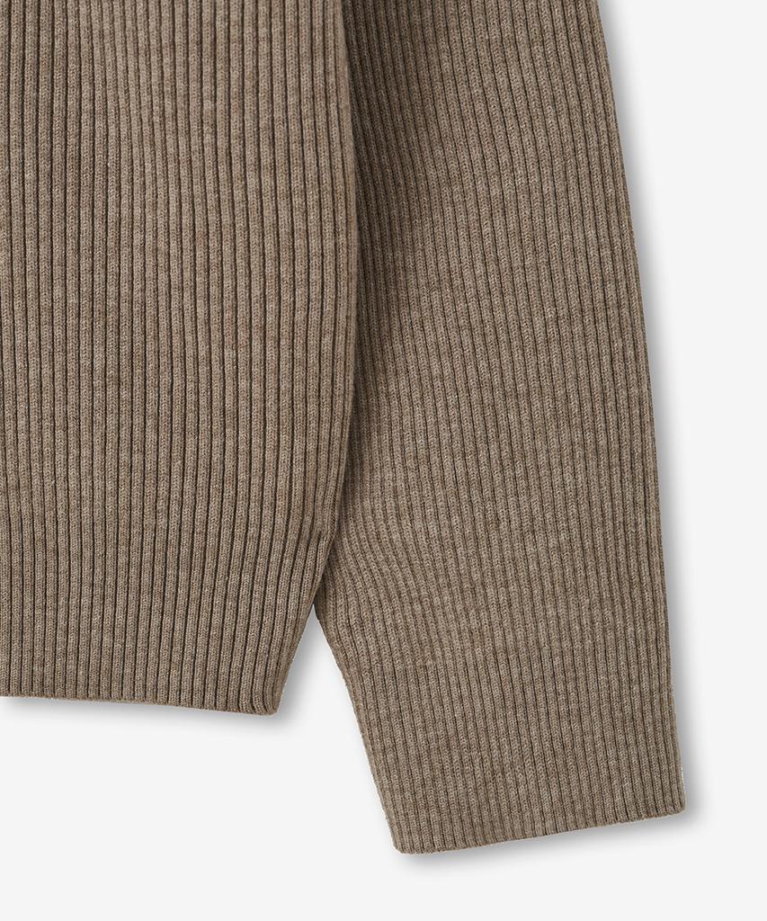 Blond9 Ribbed Collar Cardigan_Mocha