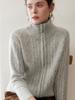Polka Dot Cashmere Double Zipper Women's Cardigan Sweater Coat - New for 2025 Autumn/Winter.