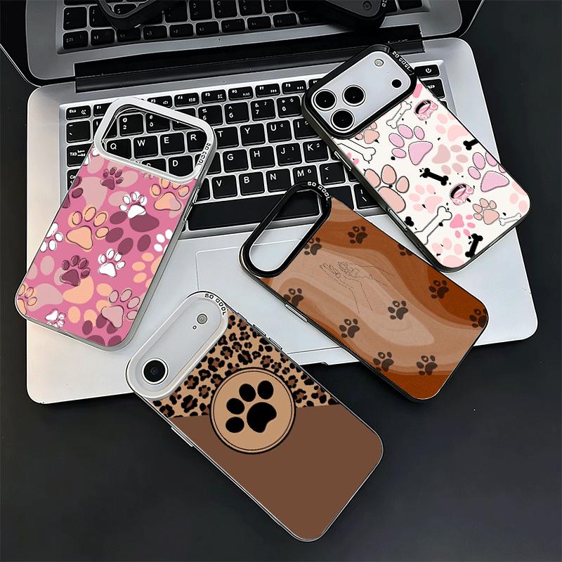 Dog Footprint Paw Cute Pattern Shockproof Phone Case for iPhone 17 Air 16 16E 15 Pro Max 14 Plus 13 Mini 12 Back Cover Anti Fall