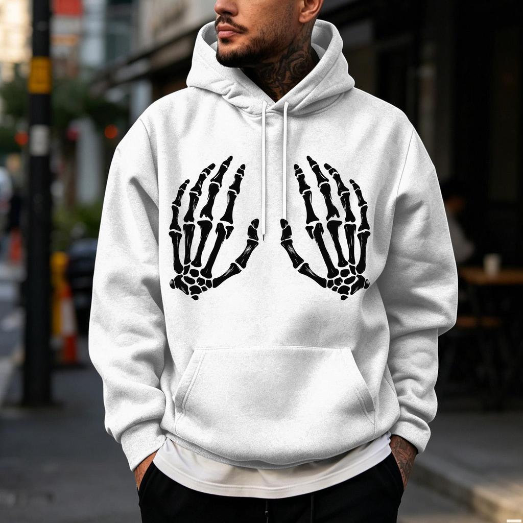 Men's Hooded Halloween Print Hoodie