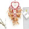 Native Inspired Peach Dreamcatcher - Five Ring Hanging Decor, Retro Home Accent Piece