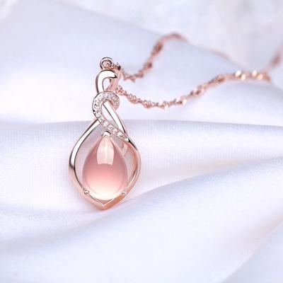 Water Drop Shaped Gorgeous Elegant Pendant Necklace For Women Charm Wedding Engagement Clavicle Chain Female Gifts