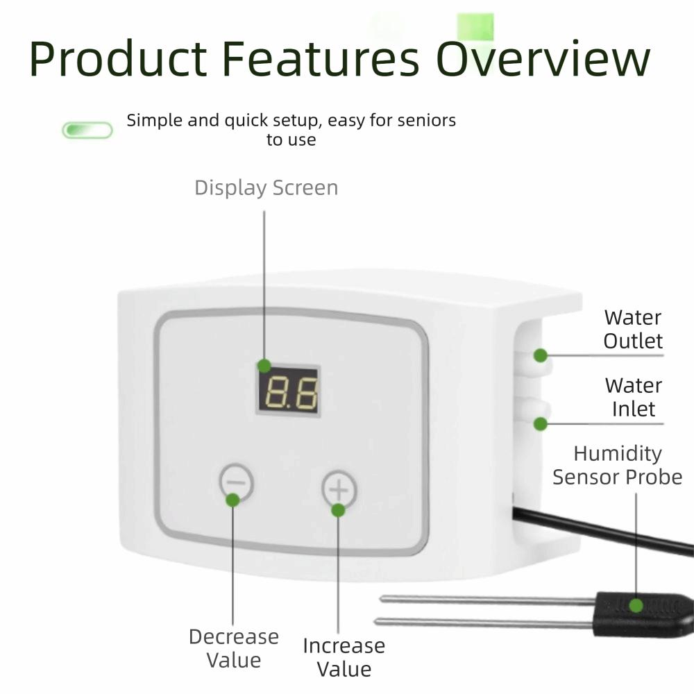 3 Protection Functions Smart Plant Waterer Humidity Sensing Automatic Watering System Home Garden