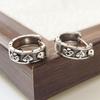 925 Sterling Silver Vintage Earrings For Women Trendy Simple Hollow Hear Round Earring Jewelry Prevent Allergy Party Accessories