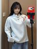 Unisex Henry Collar Semi-High Neck Fleece Sweatshirt - Heavyweight American Cleanfit, Perfect for Autumn/Winter