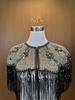 1920s Vintage Women's Beaded Sequin Tassel Shawl Cropped Top