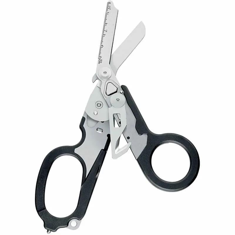 Multifunction First Aid Tactical Folding Scissors Outdoor Survival Tool Combination Tactical Scissors/sheath Stainless Steel