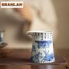 Jingdezhen Glazed Color Blue And White Tea Pitcher Handmade Lotus Japanese Cha Hai Tea Infuser Justice Cup Tea Craft Accessories