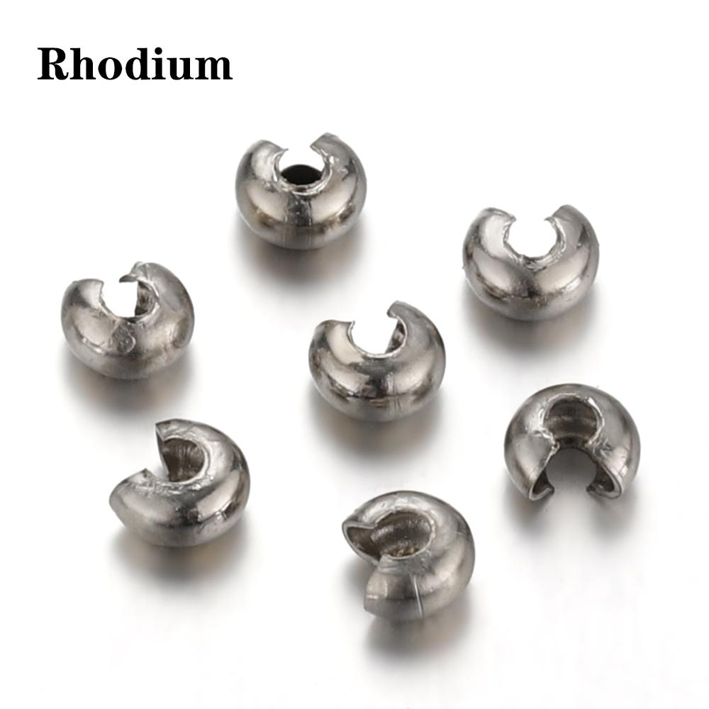 100pcs Open Crimp Beads Covers Crimp End Beads Stopper Spacer Beads for DIY Bracelet Jewelry Making Findings Components Supplies