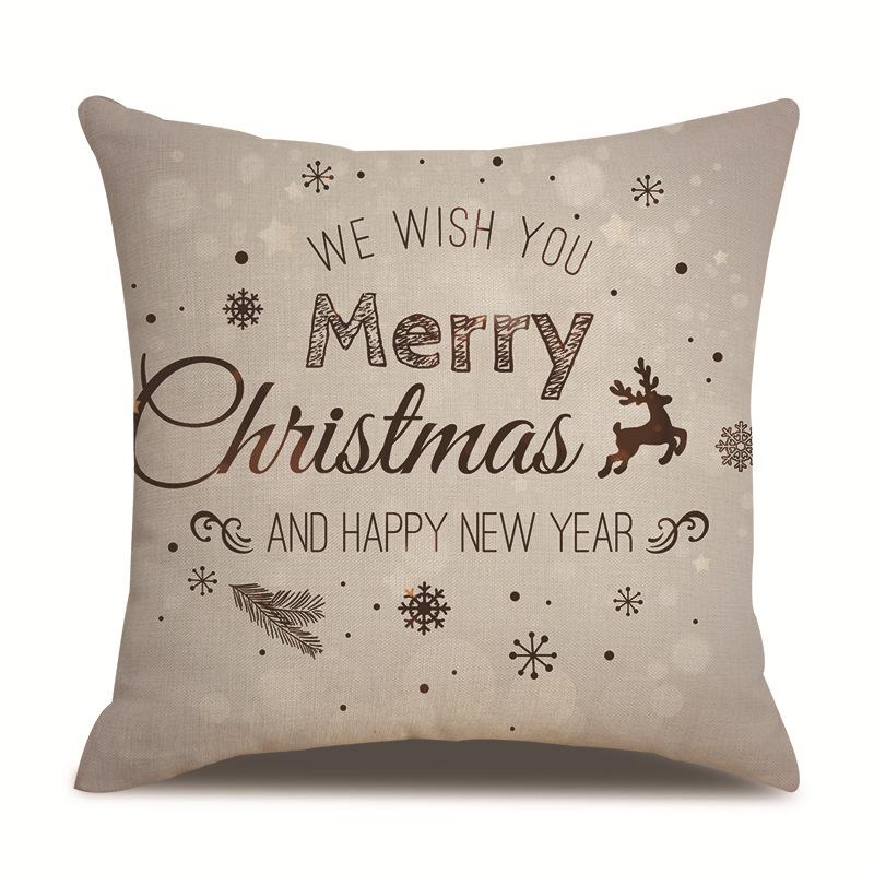 Christmas Bedroom Single-sided Pillowcase Living Room Linen Car Pillowcase Sofa Pillowcase Bedside Cushion Cover