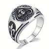Ace of Spades Ring Retro Trendy Opening Spades Skull Index Finger Hip-Hop Ring Ornament for Large Men